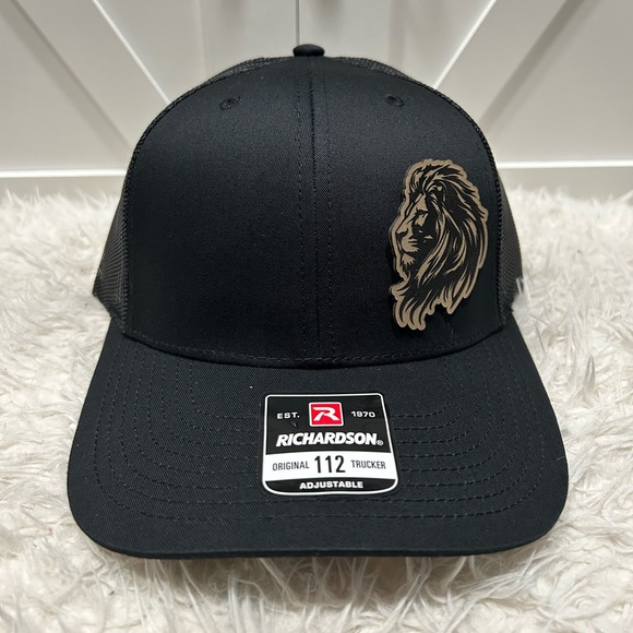 Lion Head Laser Engraved Richardson 112 Trucker Hat. - Picture 6 of 8